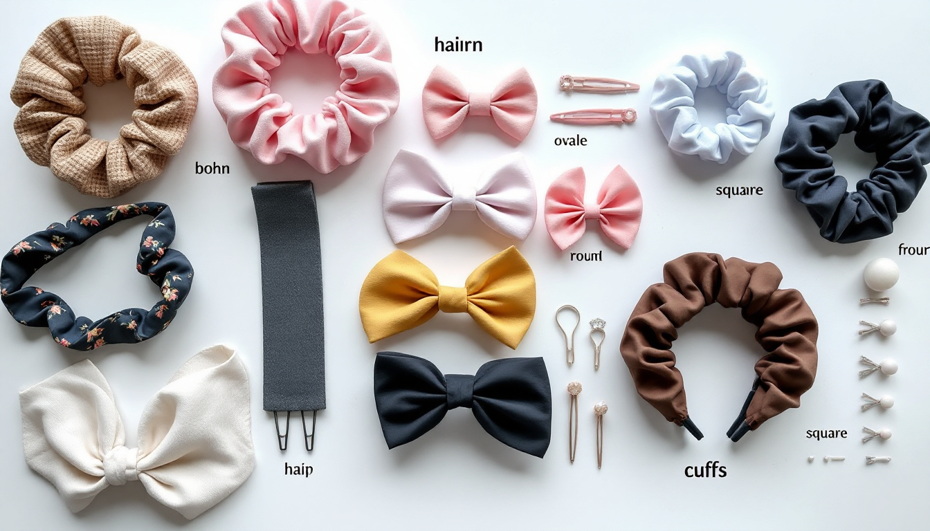 다양한 여성 헤어 액세서리 종류와 얼굴형 매칭 예시